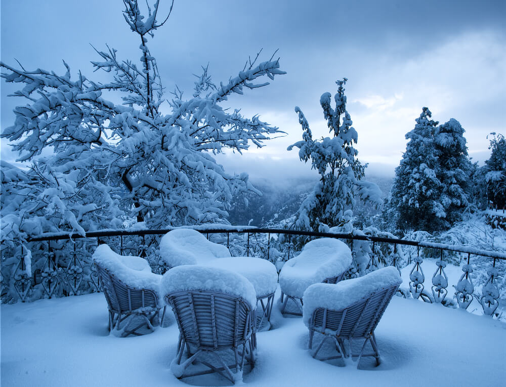 Fresh white snow over on our deck