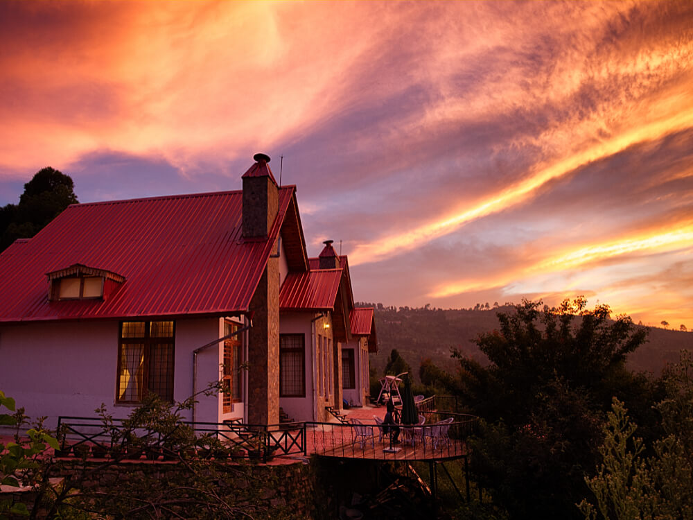Sunset at Maini's Hill Cottages