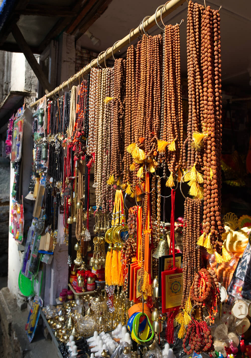 Shops near Temples selling Souvenirs and Religious Items