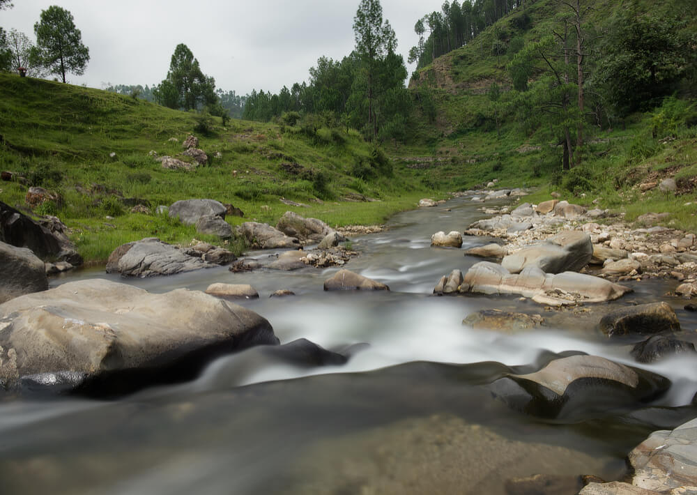 Meadows and Rocks frame the stream