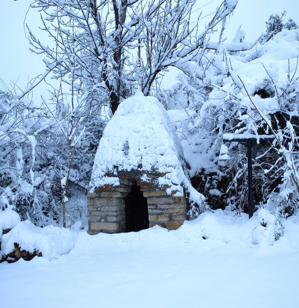 Bhoomi Devtas & Shiv Temple, covered with Snow
