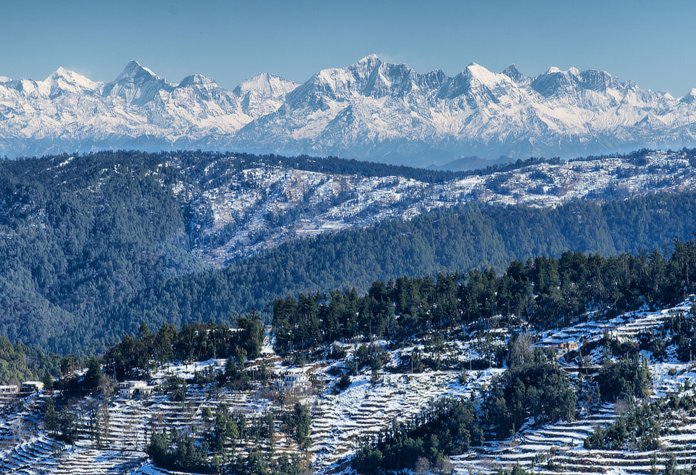 Himalayan peaks after snow-fall