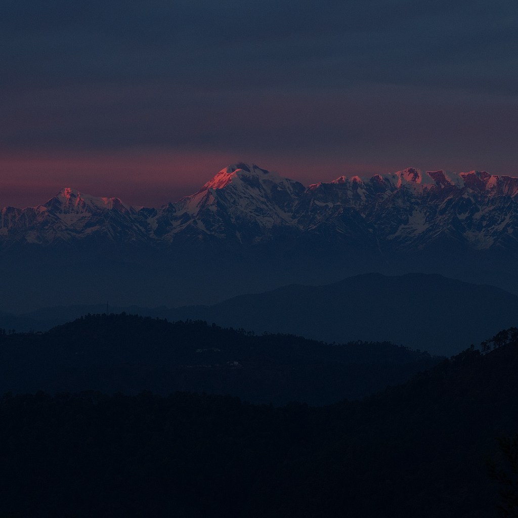 Red light on Trishul Peak
