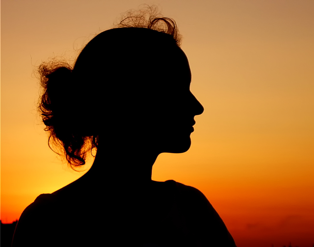 Silhouette of side profile