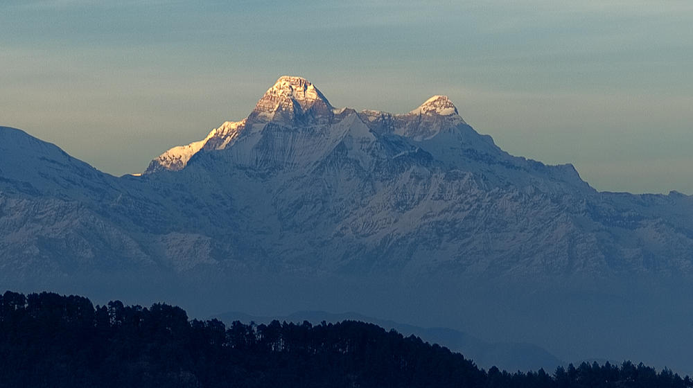 Last rays of sunlight on NandaDevi