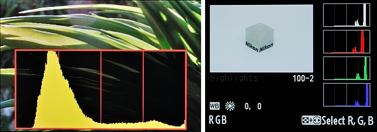 Histograms on Nikon camera bodies