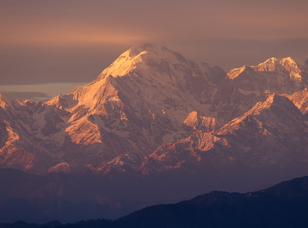 Trishul Peak in Orange Light