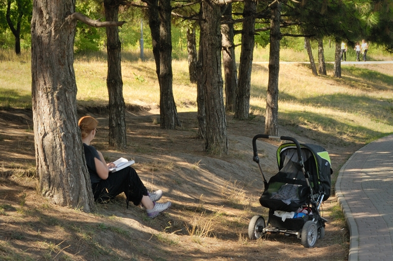 Mother with Child in Stroller