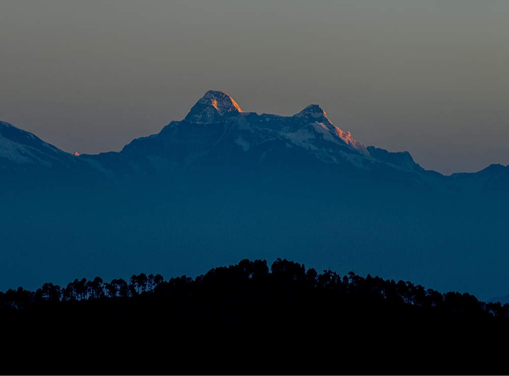 First light on Trishul Peak