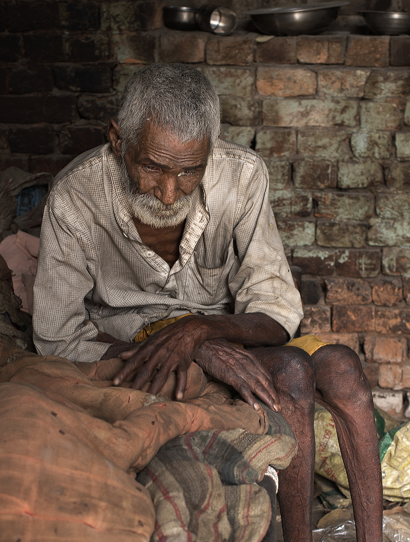 Photograph of a sad man